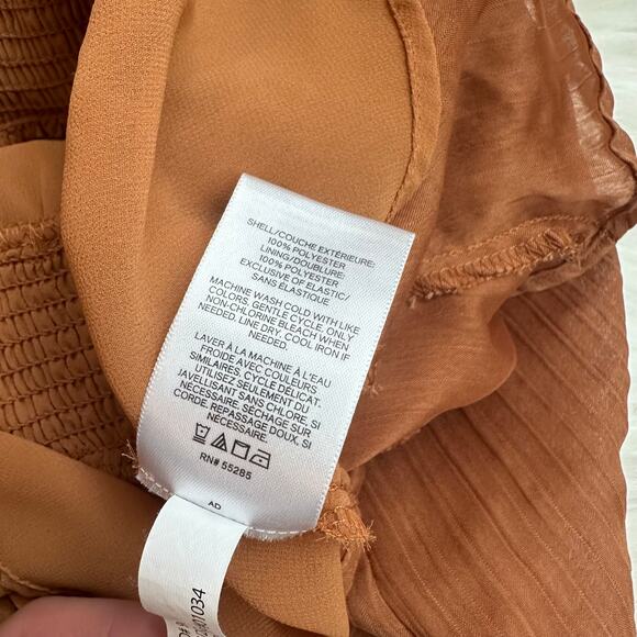 Express Orange Peplum Satin Blouse - Picture 11 of 16